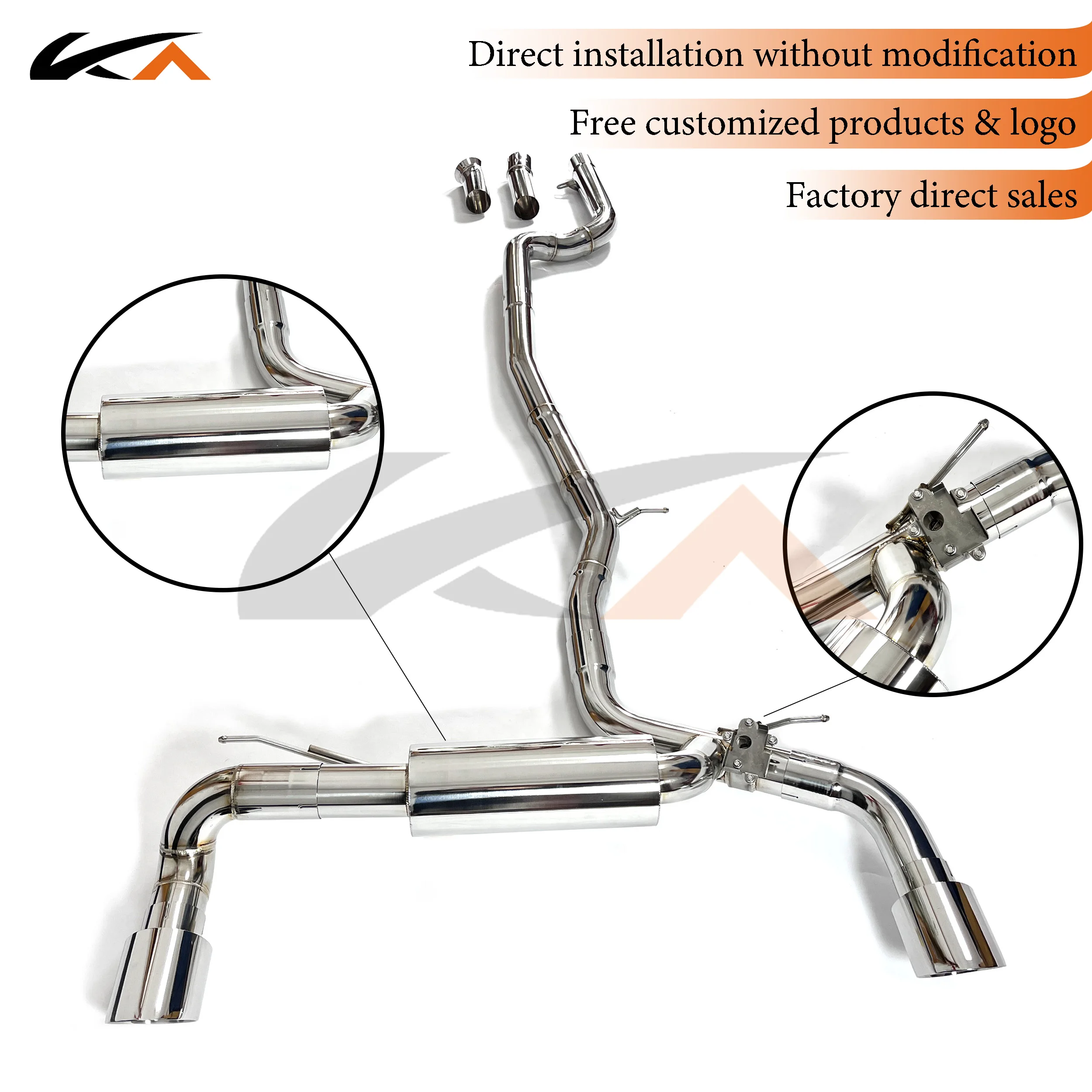 KA Tuning exhaust system stainless catback for Toyota Supra B58 3.0T rear section performance parts small muffler with valve
KA Tuning exhaust system stainless catback for Toyota Supra B58 3.0T rear section performance parts small muffler with valve