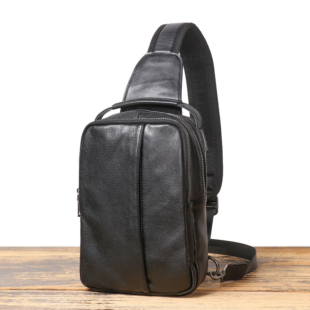 New Men's Genuine Leather Chest Bag with Large Capacity and Soft Leather Material
New Men's Genuine Leather Chest Bag with Large Capacity and Soft Leather Material