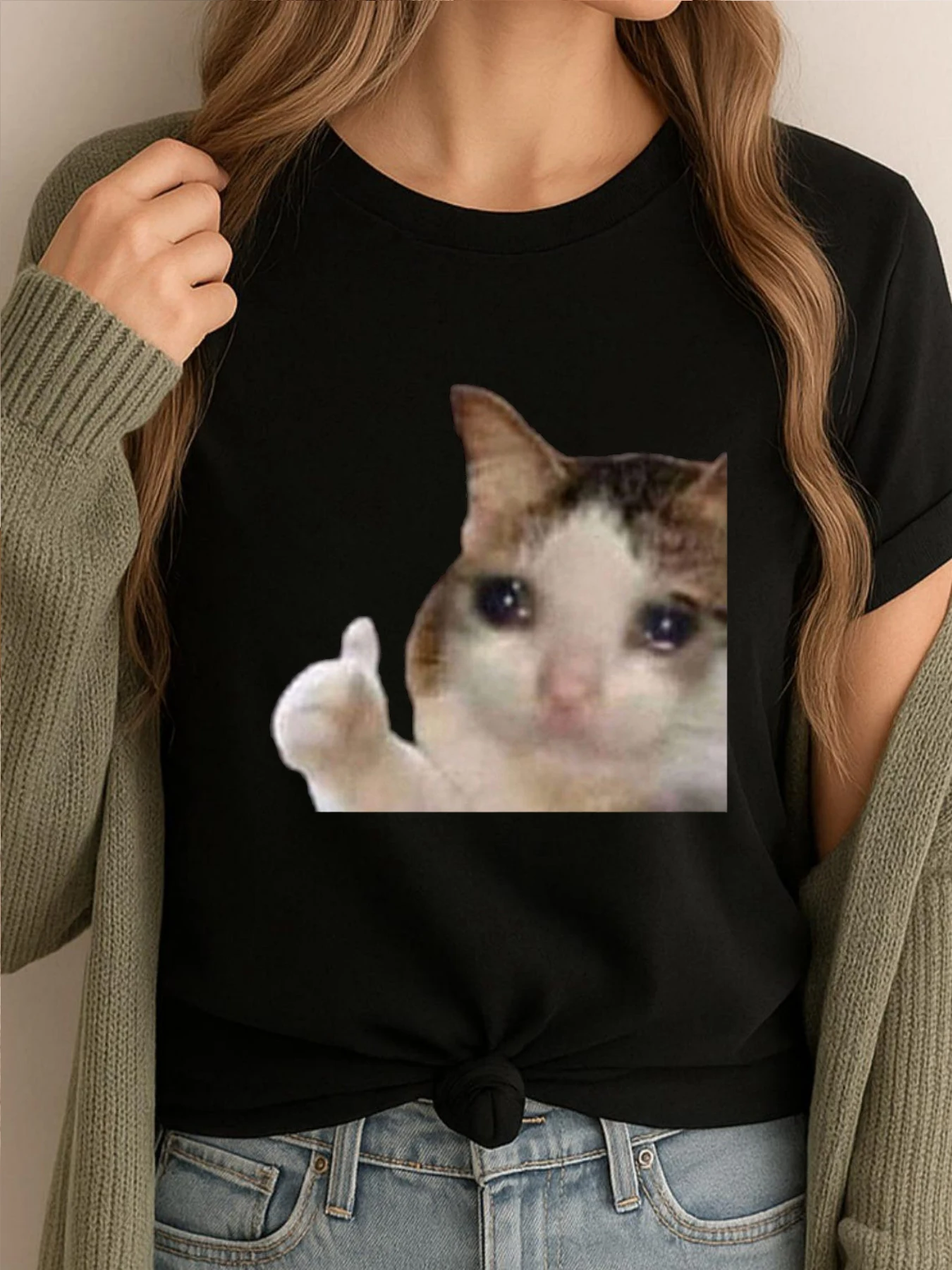 Женская футболка с рисунком «Все хороший кот», роскошная дизайнерская женская забавная одежда с мемами, идея подарка для любителей кошек
Женская футболка с рисунком «Все хороший кот», роскошная дизайнерская женская забавная одежда с мемами, идея подарка для любителей кошек