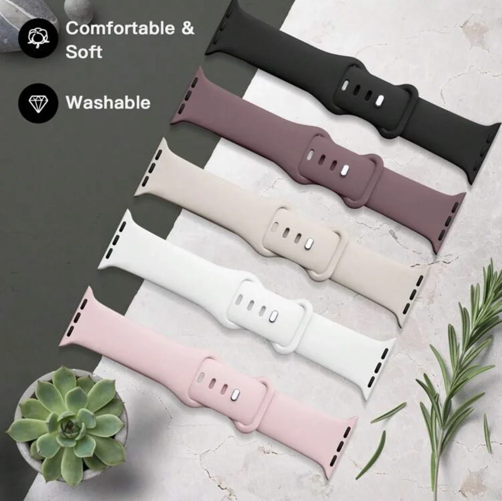 New 5 pack Silicone loop For Apple Watch band women 10/9/7/ 38mm 40mm 41mm 42mm 44mm 45mm 46mm Strap
New 5 pack Silicone loop For Apple Watch band women 10/9/7/ 38mm 40mm 41mm 42mm 44mm 45mm 46mm Strap
