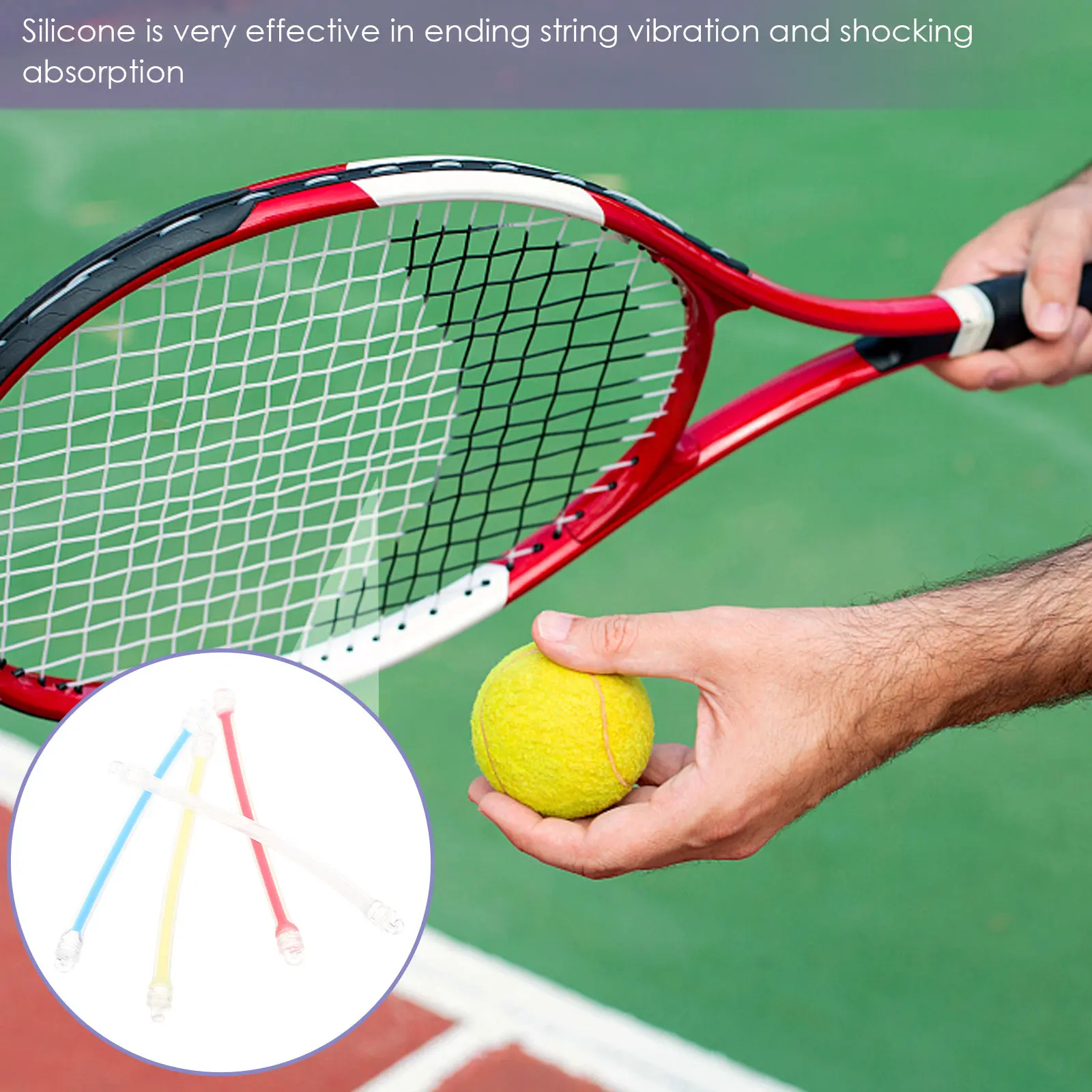 4Pcs Silicone Tennis Racket Dampeners Vibration Absorber Shock Absorbing for Better Control Comfort Portable Easy Install Tennis
4Pcs Silicone Tennis Racket Dampeners Vibration Absorber Shock Absorbing for Better Control Comfort Portable Easy Install Tennis