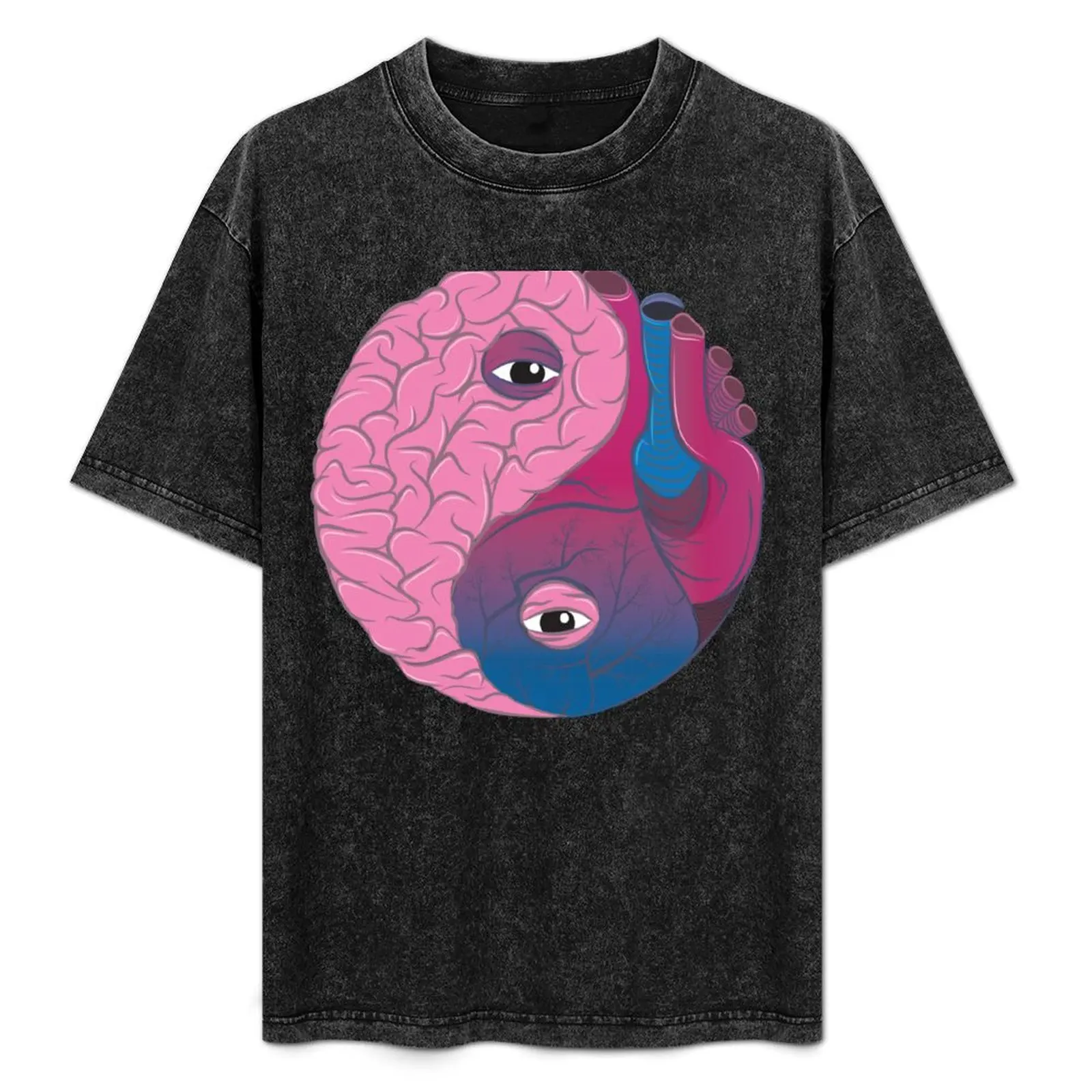 Yin Yang Brain Heart T-Shirt Creative Graphic Tee Shirt
Yin Yang Brain Heart T-Shirt Creative Graphic Tee Shirt