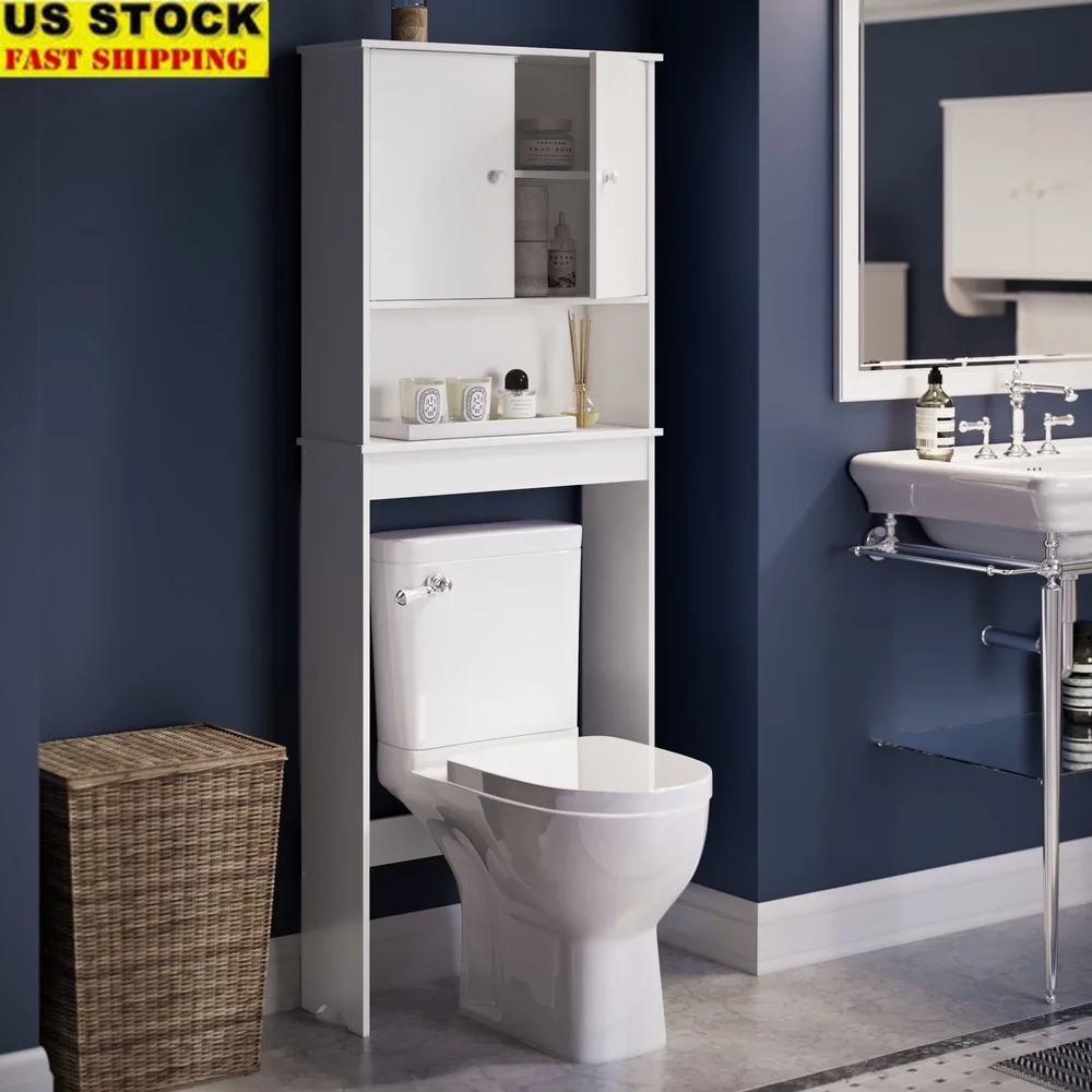 Over the Toilet Storage Cabinet Bathroom Spacesaver Adjustable Shelves Wall Mounted Medicine Organizer Freestanding Furniture
Over the Toilet Storage Cabinet Bathroom Spacesaver Adjustable Shelves Wall Mounted Medicine Organizer Freestanding Furniture