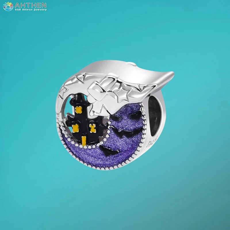 Ahthen 925 Sterling Silver Beads Halloween Evil Moon Castle Charm fit Snake Chain Bracelets Necklaces for Women Jewelry Making
Ahthen 925 Sterling Silver Beads Halloween Evil Moon Castle Charm fit Snake Chain Bracelets Necklaces for Women Jewelry Making