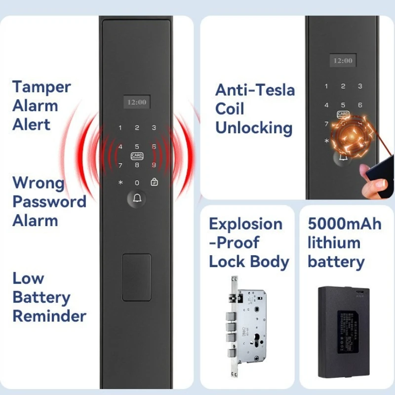 Face Recognition Smart Lock Automatic Cat Eye Fingerprint Password IC Card Integrated Anti-theft Door Lock
Face Recognition Smart Lock Automatic Cat Eye Fingerprint Password IC Card Integrated Anti-theft Door Lock