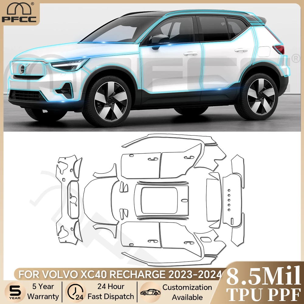 For Volvo XC40 Recharge 2023-2025 8.5Mil TPU Paint Protection Film Pre-cut PPF Bra Car Body Clear Anti-scratch Resistant Cover
For Volvo XC40 Recharge 2023-2025 8.5Mil TPU Paint Protection Film Pre-cut PPF Bra Car Body Clear Anti-scratch Resistant Cover