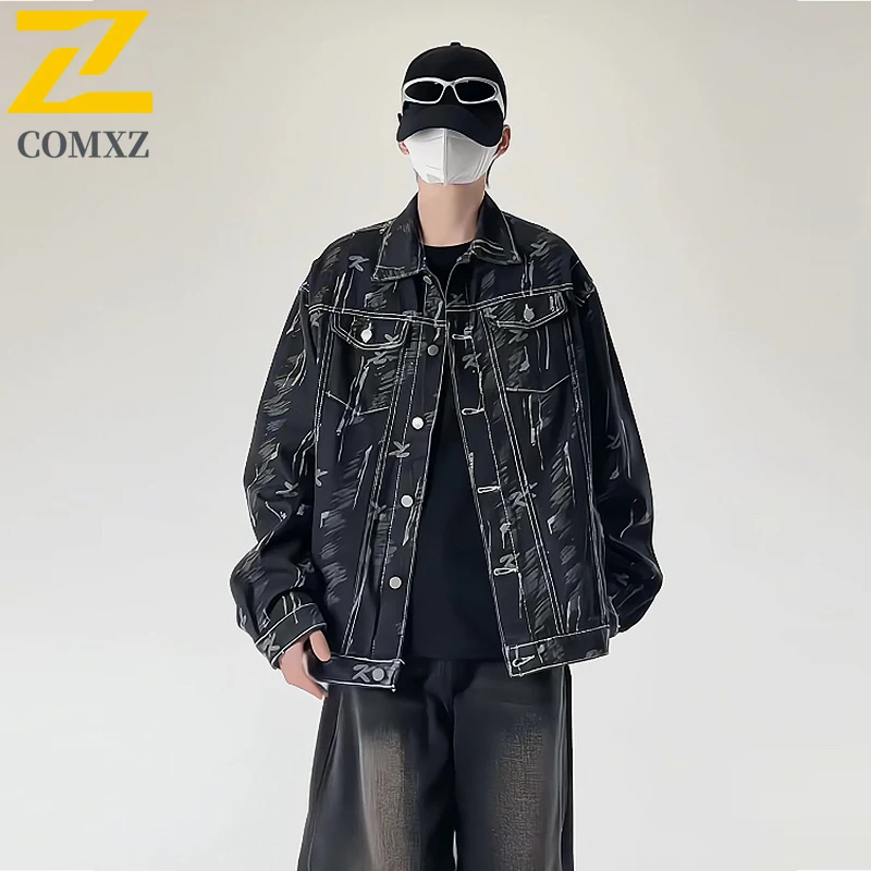 COMXZ Мужская уличная повседневная куртка в американском стиле, винтажная джинсовая куртка с цветными блоками, водонепроницаемая, ветрозащитная, свободная, рабочая одежда, пальто, уличная одежда
COMXZ Мужская уличная повседневная куртка в американском стиле, винтажная джинсовая куртка с цветными блоками, водонепроницаемая, ветрозащитная, свободная, рабочая одежда, пальто, уличная одежда