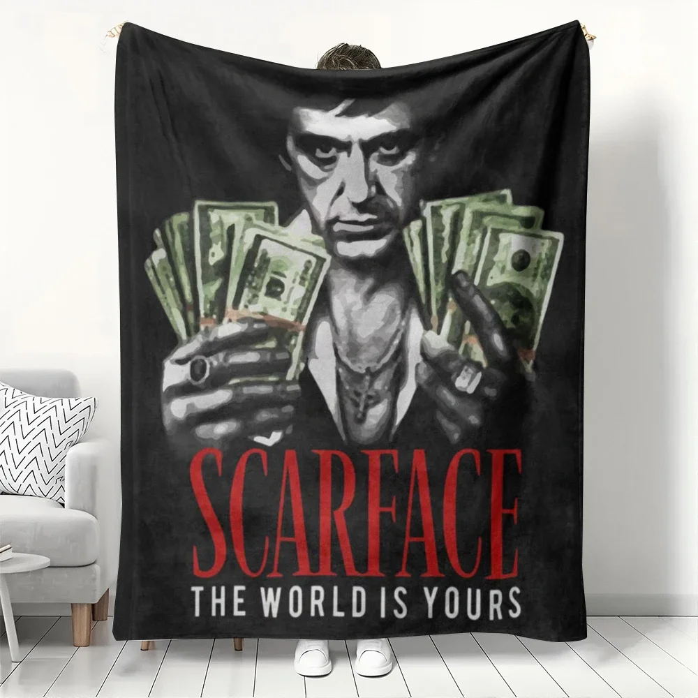 Scarface Tony Montana Flannel Blanket The World Is Yours Gangster Movie Throw for Classic Film Fans Soft Cozy Home Decor
Scarface Tony Montana Flannel Blanket The World Is Yours Gangster Movie Throw for Classic Film Fans Soft Cozy Home Decor