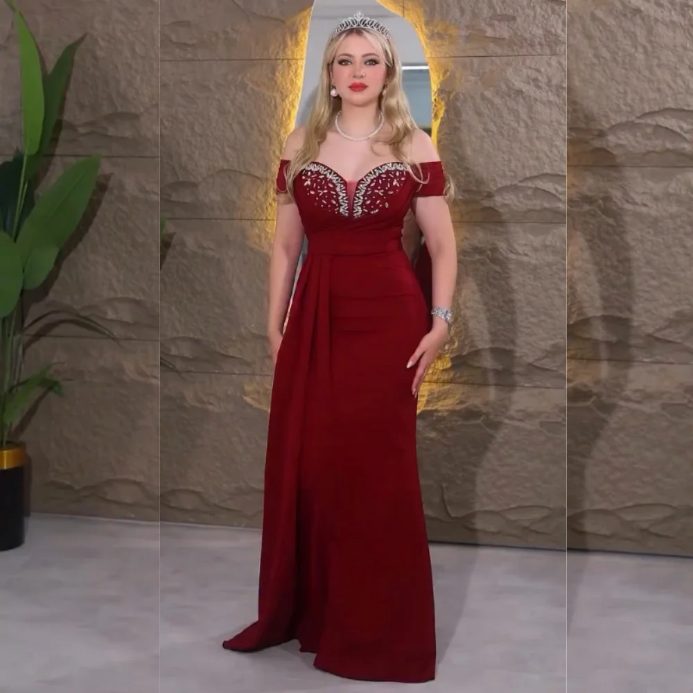 Customized Pleat Rhinestone Glitter Off-the-shoulder Trumpet Long Dresses Bespoke Occasion Luxury Evening Dress Elegant Party
Customized Pleat Rhinestone Glitter Off-the-shoulder Trumpet Long Dresses Bespoke Occasion Luxury Evening Dress Elegant Party