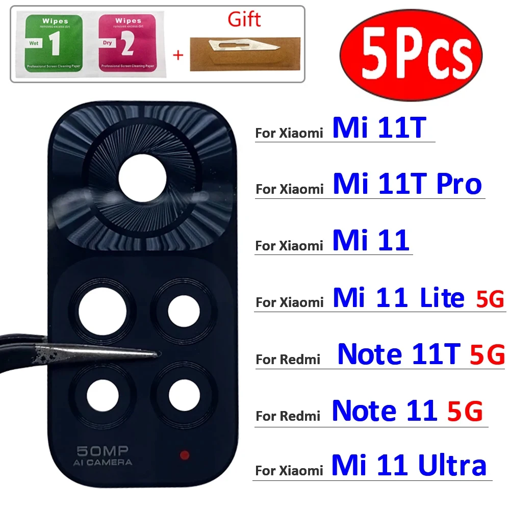 5Pcs,Back Rear Camera Glass Lens Replacement With Glue Adhesive For Xiaomi Mi 11T 14T Pro 11 Lite 12 Redmi Note 11S 11E 11T 5G
5Pcs,Back Rear Camera Glass Lens Replacement With Glue Adhesive For Xiaomi Mi 11T 14T Pro 11 Lite 12 Redmi Note 11S 11E 11T 5G