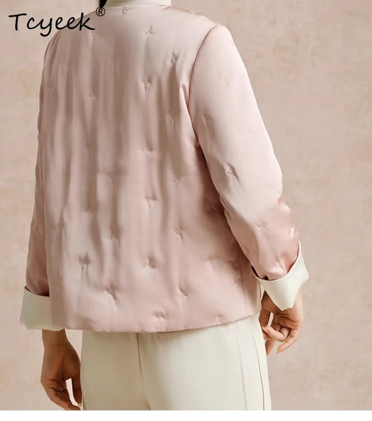 Tcyeek, Filling Wool Silk Elegant Quilted Coat, Women Long Sleeve Jacquard, Warm Chinese Thick Coat, Autumn Winter C48406QM 
Tcyeek, Filling Wool Silk Elegant Quilted Coat, Women Long Sleeve Jacquard, Warm Chinese Thick Coat, Autumn Winter C48406QM