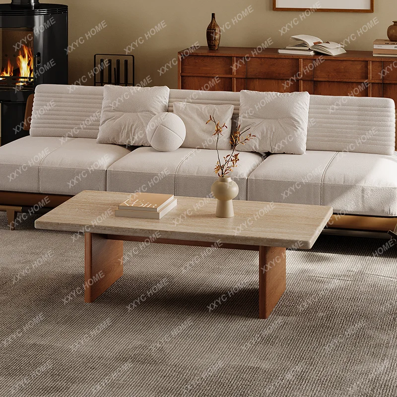 Natural travertine coffee table small apartment living room household small tea table homestay reception table
Natural travertine coffee table small apartment living room household small tea table homestay reception table
