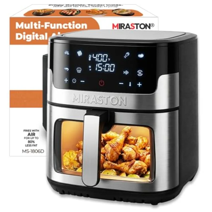 8.5QT Family Size Digital Air Fryer with BPA-Free Interior Smart Touchscreen 8 Presets Fast Cooking Reheating Party Food Dishwa
8.5QT Family Size Digital Air Fryer with BPA-Free Interior Smart Touchscreen 8 Presets Fast Cooking Reheating Party Food Dishwa