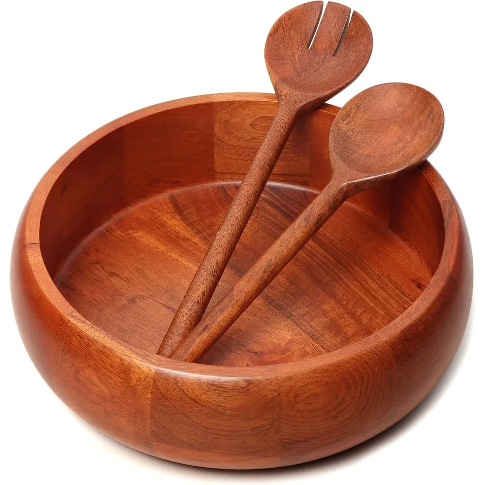 Large Wooden Salad Bowl with 2 Servers, 12x4 Inches, 4.5 Quarts Capacity, Food Safe Serving Bowl in Natural Finish
Large Wooden Salad Bowl with 2 Servers, 12x4 Inches, 4.5 Quarts Capacity, Food Safe Serving Bowl in Natural Finish