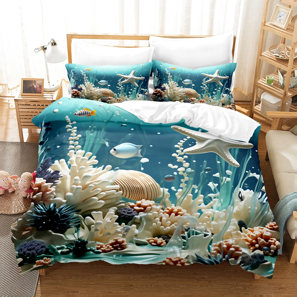 3pcs Blue Queen King Size Duvet Cover With 2 Pillowcases 3D Printed Coral Reef Sealife Soft Bedding Sets Comforter Not Included
3pcs Blue Queen King Size Duvet Cover With 2 Pillowcases 3D Printed Coral Reef Sealife Soft Bedding Sets Comforter Not Included