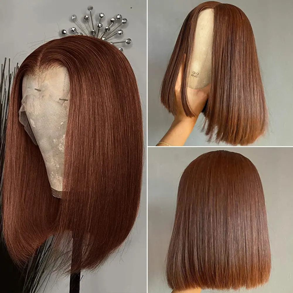 Brown Bob Wig Human Hair 13X4 Lace Front Wigs Brazilian Virgin Human Hair Brown Bob Lace Front Wigs Pre-Plucked With Baby Hair
Brown Bob Wig Human Hair 13X4 Lace Front Wigs Brazilian Virgin Human Hair Brown Bob Lace Front Wigs Pre-Plucked With Baby Hair