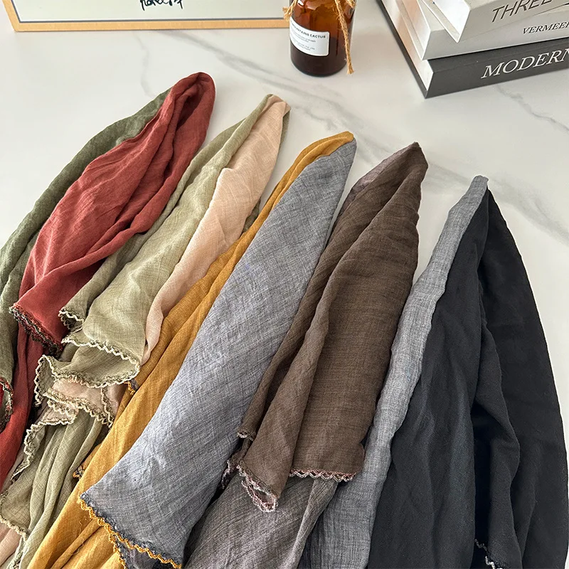 Rhombus two-tone patchwork cotton-linen scarf women versatile long neckerchief Korean style trendy ins fashion silk scarf
Rhombus two-tone patchwork cotton-linen scarf women versatile long neckerchief Korean style trendy ins fashion silk scarf