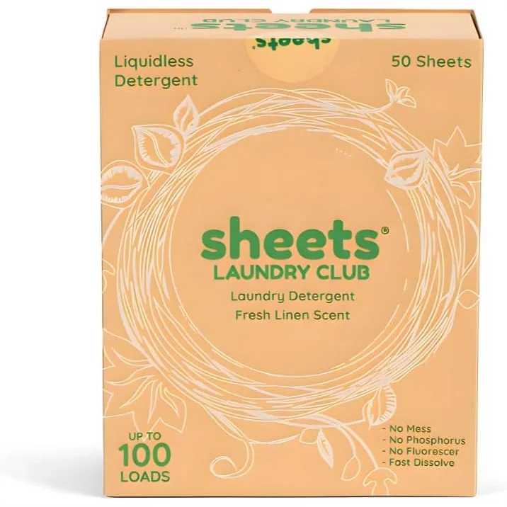 Liquidless Laundry Detergent Sheets 100 Loads Fresh Linen Scent Quick-Dissolving Formula Septic Safe Plastic-Free Packaging 50
Liquidless Laundry Detergent Sheets 100 Loads Fresh Linen Scent Quick-Dissolving Formula Septic Safe Plastic-Free Packaging 50