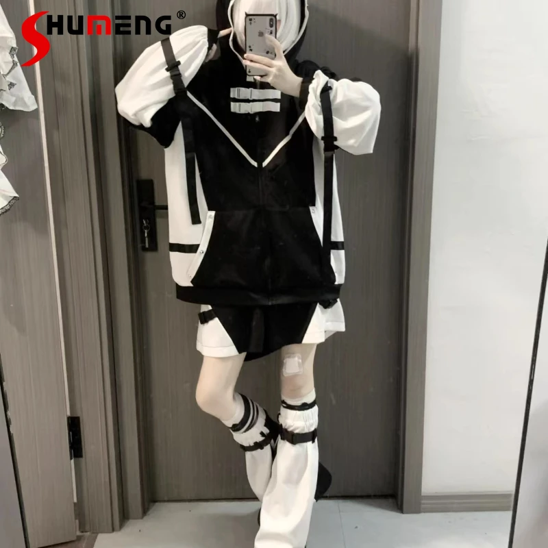 Japanese Style Subculture Sweet Subculture Water Color System Shorts Set Mine Harajuku Black and White Top Shorts and Leg Covers
Japanese Style Subculture Sweet Subculture Water Color System Shorts Set Mine Harajuku Black and White Top Shorts and Leg Covers