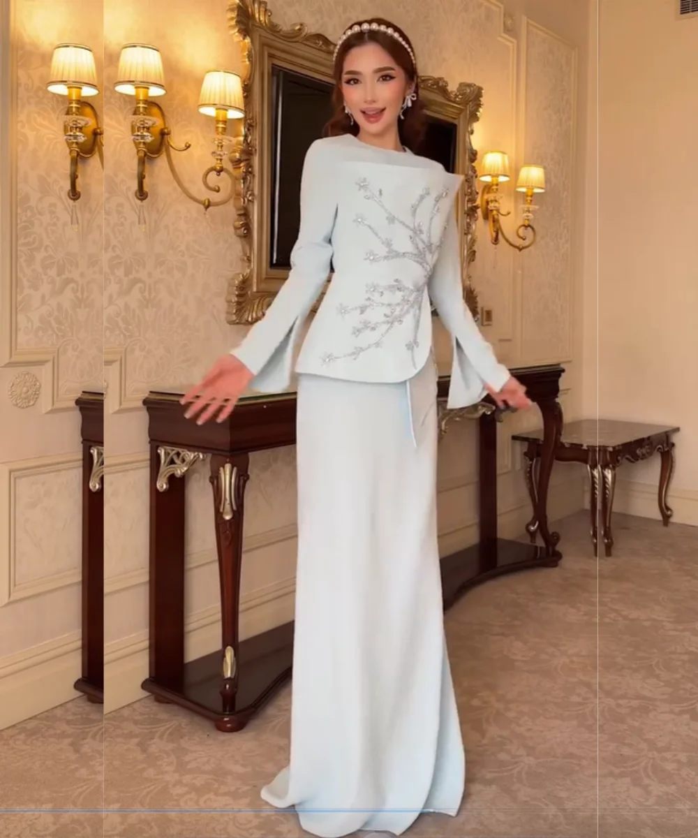 Customized Fashion Jersey Pleat Sequined Mermaid O-Neck Long Bespoke Occasion Evening Dresses Exquisite Matching
Customized Fashion Jersey Pleat Sequined Mermaid O-Neck Long Bespoke Occasion Evening Dresses Exquisite Matching
