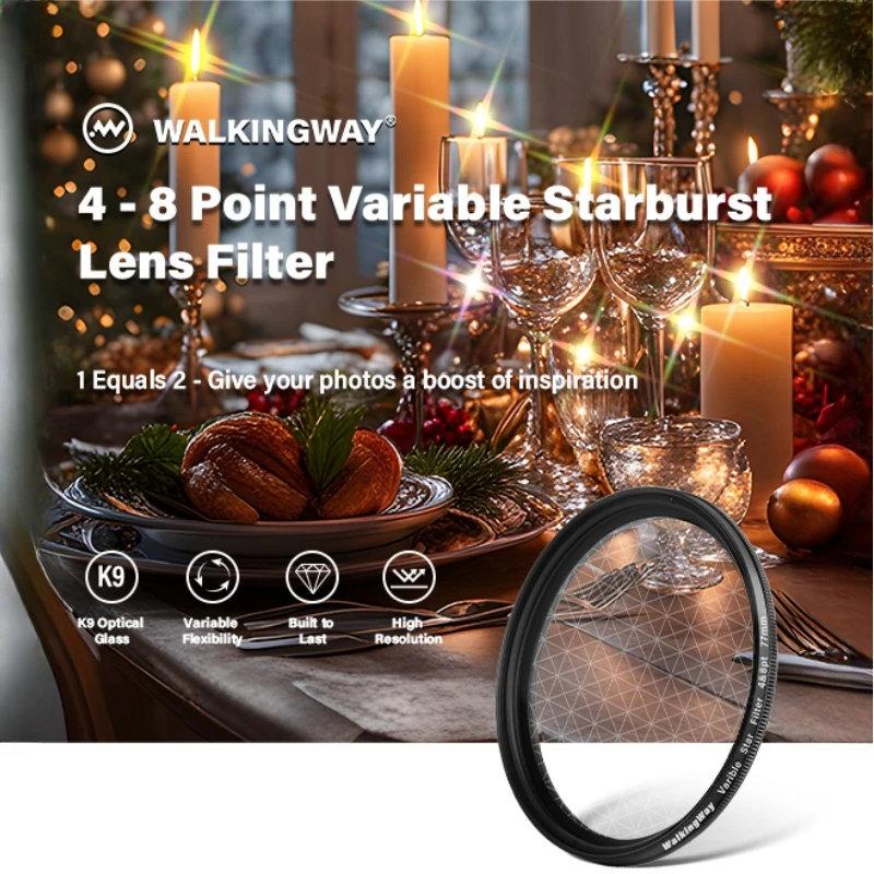 Walking Way 4-8 Point Variable Starburs Lens Filter 2 in 1 Camera Lens Star Filter Photography Lenses Accessories Filter
Walking Way 4-8 Point Variable Starburs Lens Filter 2 in 1 Camera Lens Star Filter Photography Lenses Accessories Filter