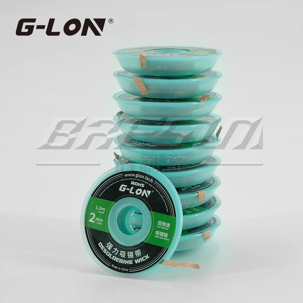 G-LON SW-20 Desoldering Braided Tape 10 pcs 1 Pack 2mm 1.5m Length Strong Solder Wick BGA Tin Remover Welding Soldering Tools
G-LON SW-20 Desoldering Braided Tape 10 pcs 1 Pack 2mm 1.5m Length Strong Solder Wick BGA Tin Remover Welding Soldering Tools
