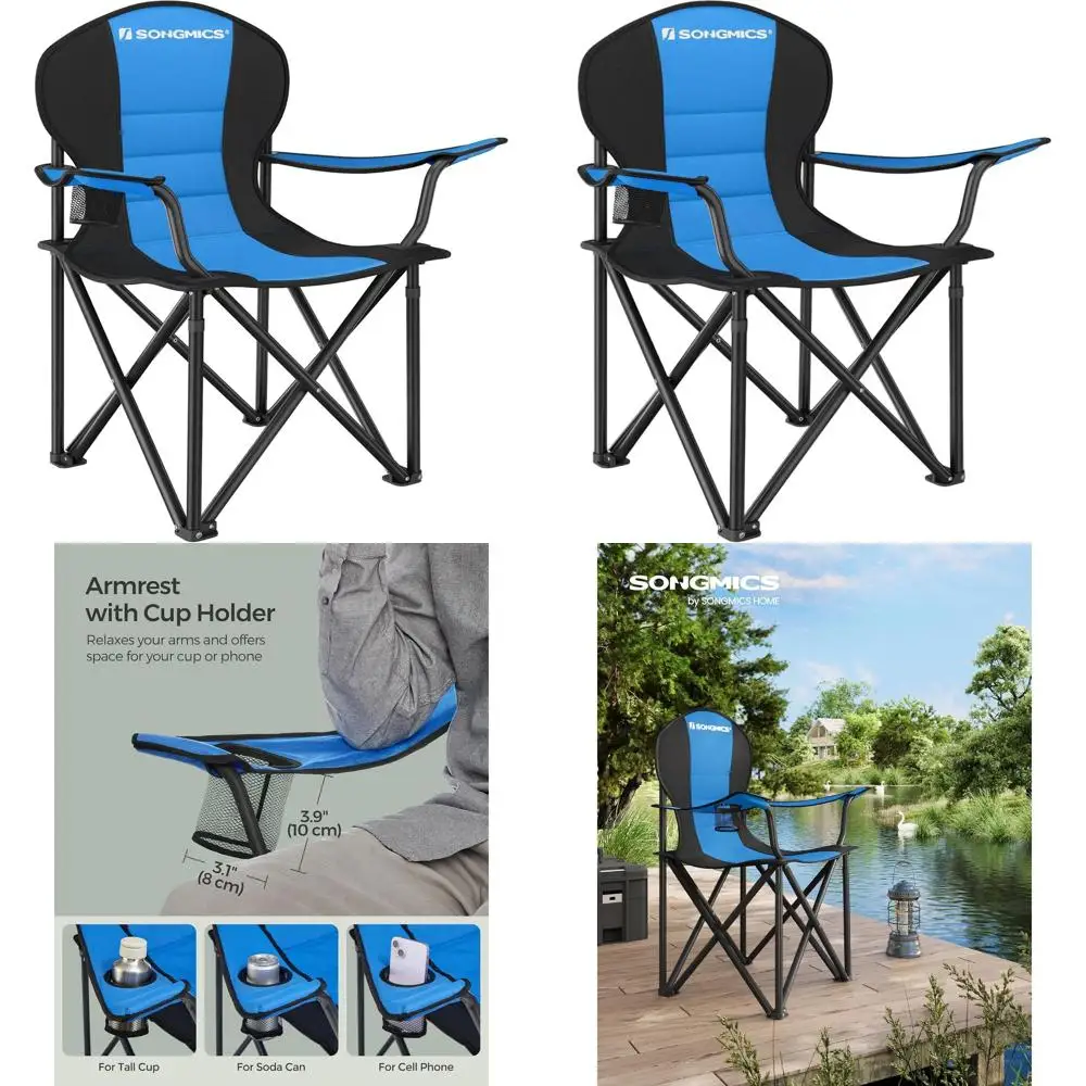 Folding Camping Chair, with Comfortable Sponge Seat, Cup Holder, Heavy Duty Structure, Max Load Capacity 551 lb, Outdoor Picnic
Folding Camping Chair, with Comfortable Sponge Seat, Cup Holder, Heavy Duty Structure, Max Load Capacity 551 lb, Outdoor Picnic