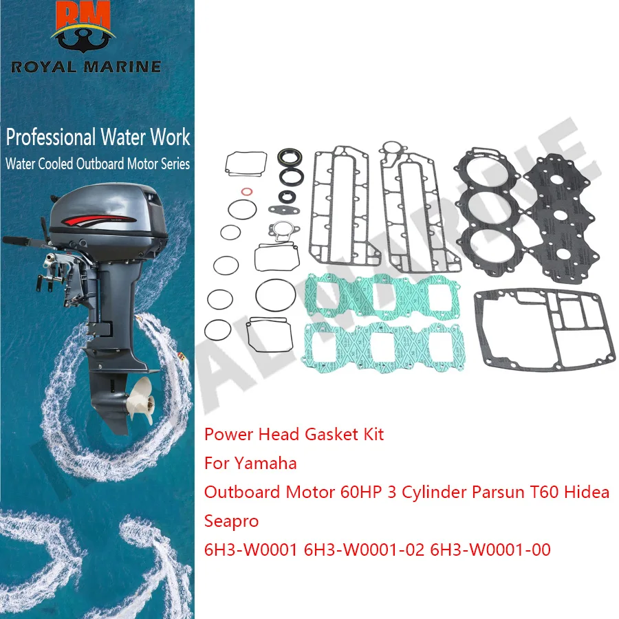 Power Head Gasket Kit 6H3-W0001For Yamaha Outboard Motor 60HP 3 Cylinder Parsun T60 Hidea Seapro 6H3-W0001-02 6H3-W0001-00 parts
Power Head Gasket Kit 6H3-W0001For Yamaha Outboard Motor 60HP 3 Cylinder Parsun T60 Hidea Seapro 6H3-W0001-02 6H3-W0001-00 parts
