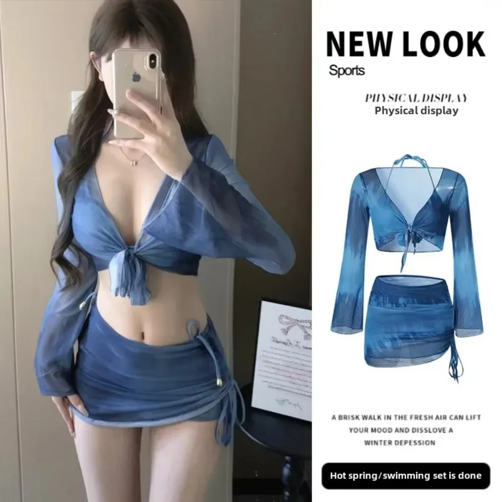 Сексуальный сетчатый комплект бикини Tie Dye, расклешенный облегающий пляжный купальный костюм с длинными рукавами и рюшами, комплект купальников из прозрачной сетки, горячий источник
Сексуальный сетчатый комплект бикини Tie Dye, расклешенный облегающий пляжный купальный костюм с длинными рукавами и рюшами, комплект купальников из прозрачной сетки, горячий источник
