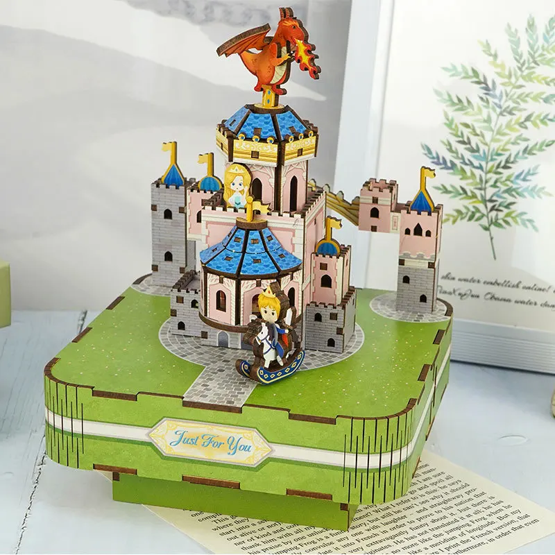 Fairy Tale Castle Building Block Music Box – 115pcs DIY Wooden 3D Puzzle, Plays Spirited Away, Children's Fun Birthday Gift
Fairy Tale Castle Building Block Music Box – 115pcs DIY Wooden 3D Puzzle, Plays Spirited Away, Children's Fun Birthday Gift