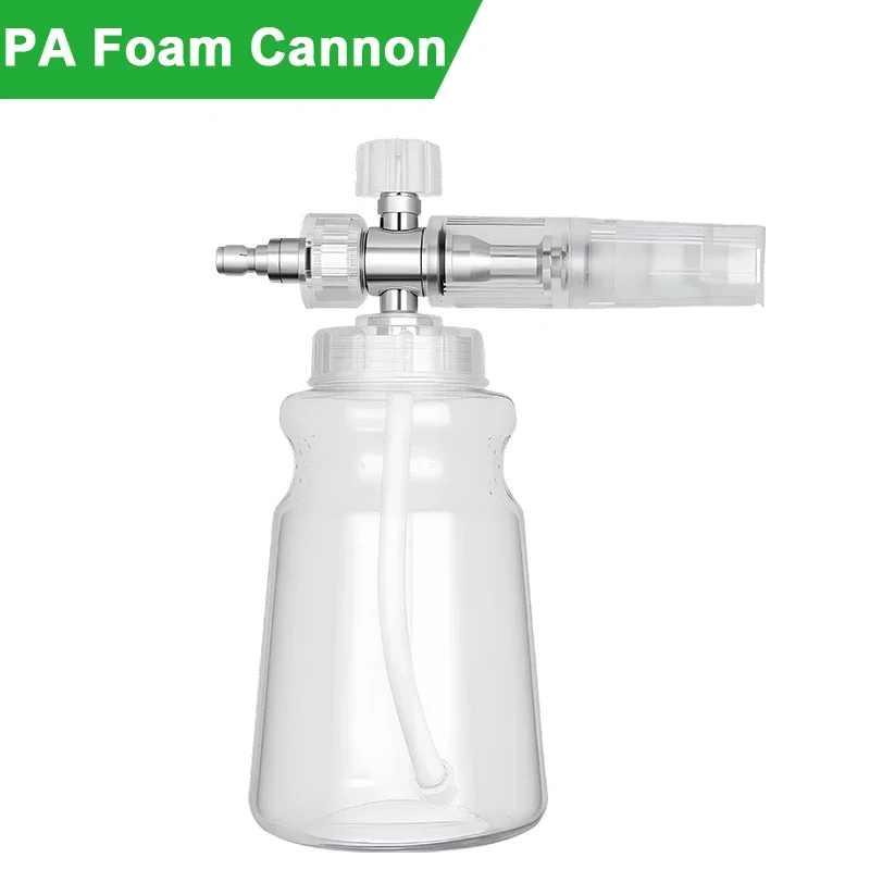 Adjustable High Pressure Foam Cannon Alloy Plated, Transparent Tank, 1/4" Quick Connect Foam Sprayer for Car Detailing
Adjustable High Pressure Foam Cannon Alloy Plated, Transparent Tank, 1/4" Quick Connect Foam Sprayer for Car Detailing