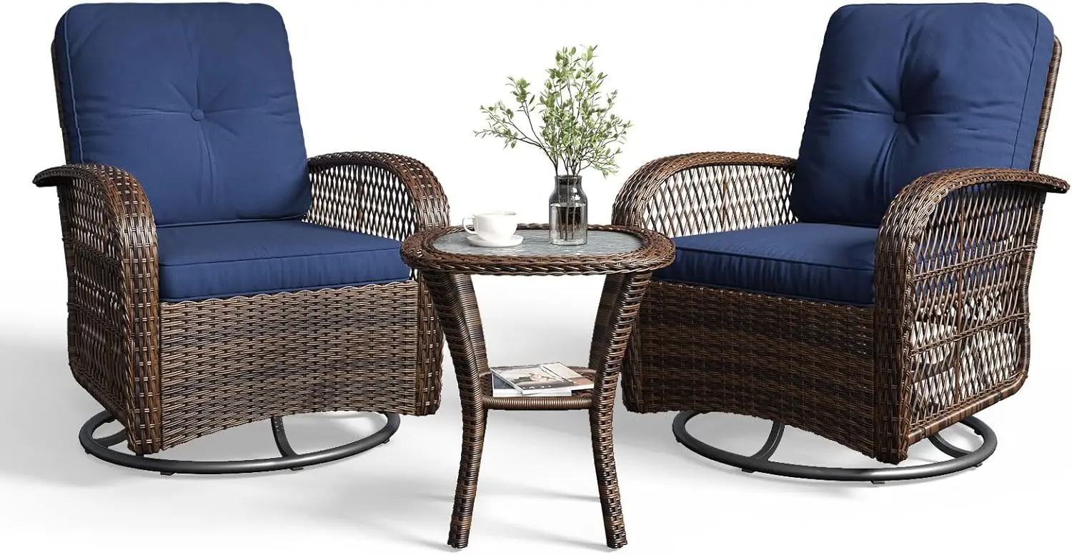 3 Pieces Patio Furniture Set, Patio Swivel Rocker Chairs Set of 2, Wicker Outdoor Bistro Set with
3 Pieces Patio Furniture Set, Patio Swivel Rocker Chairs Set of 2, Wicker Outdoor Bistro Set with