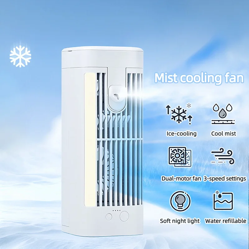 Desktop Air Conditioner Fan, Desk Air Cooler Excellent Cooling Effect Night Light Air Conditioner Fan for Homes Dormitories
Desktop Air Conditioner Fan, Desk Air Cooler Excellent Cooling Effect Night Light Air Conditioner Fan for Homes Dormitories