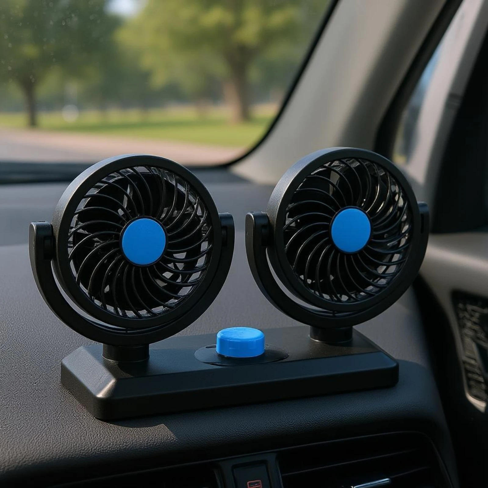 twinHead Car Fan Control Knob 360 Degree Rotatable Car Fan Black and Blue
twinHead Car Fan Control Knob 360 Degree Rotatable Car Fan Black and Blue