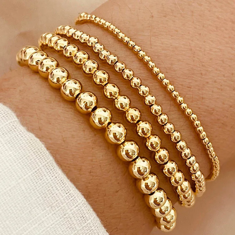Women's Beaded Bracelets ,4mm/6mm/8mm Stainless Steel Chain Stretch Elastic, Resistant Nickel Free Tarnish
Women's Beaded Bracelets ,4mm/6mm/8mm Stainless Steel Chain Stretch Elastic, Resistant Nickel Free Tarnish