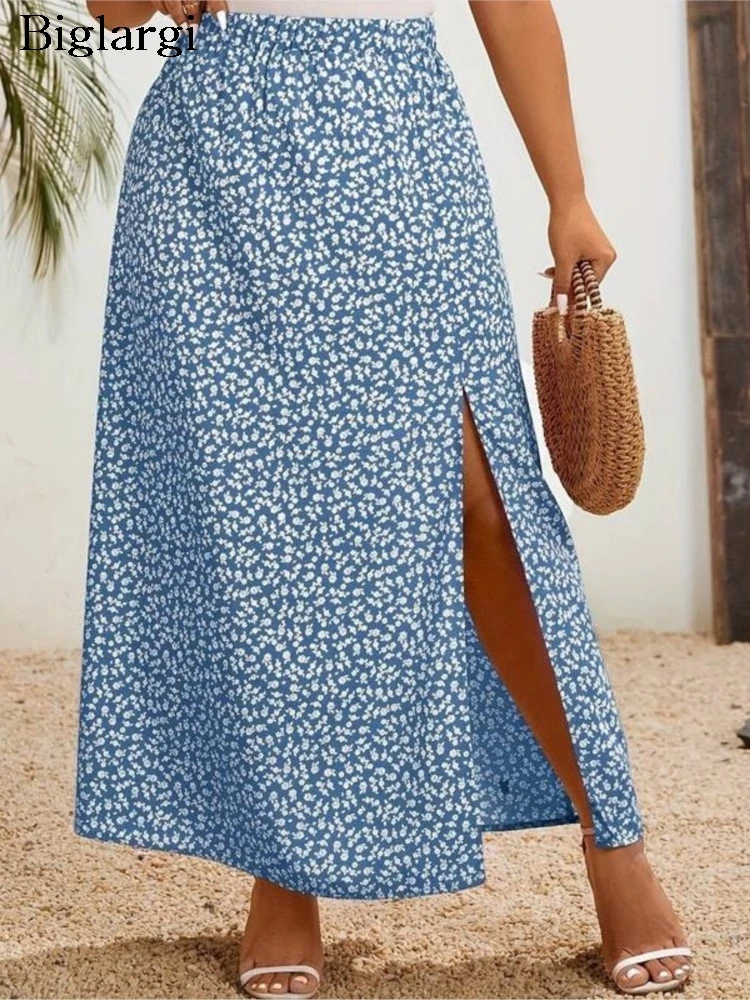 Plus Size Summer Floral Print Long Skirts Women Split Loose Pleated Fashion Ladies Skirts High Waist Woman A-Line Skirts
Plus Size Summer Floral Print Long Skirts Women Split Loose Pleated Fashion Ladies Skirts High Waist Woman A-Line Skirts