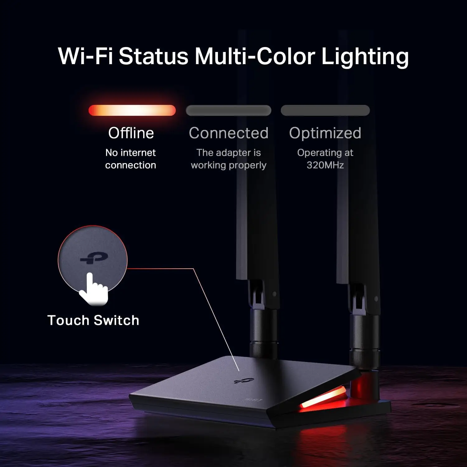 WiFi 7 BE9300 PCIe WiFi Card for Desktop PC(Archer TBE550E), Tri-Band Wireless Adapter, Bluetooth 5.4, Multicolor Status LED
WiFi 7 BE9300 PCIe WiFi Card for Desktop PC(Archer TBE550E), Tri-Band Wireless Adapter, Bluetooth 5.4, Multicolor Status LED