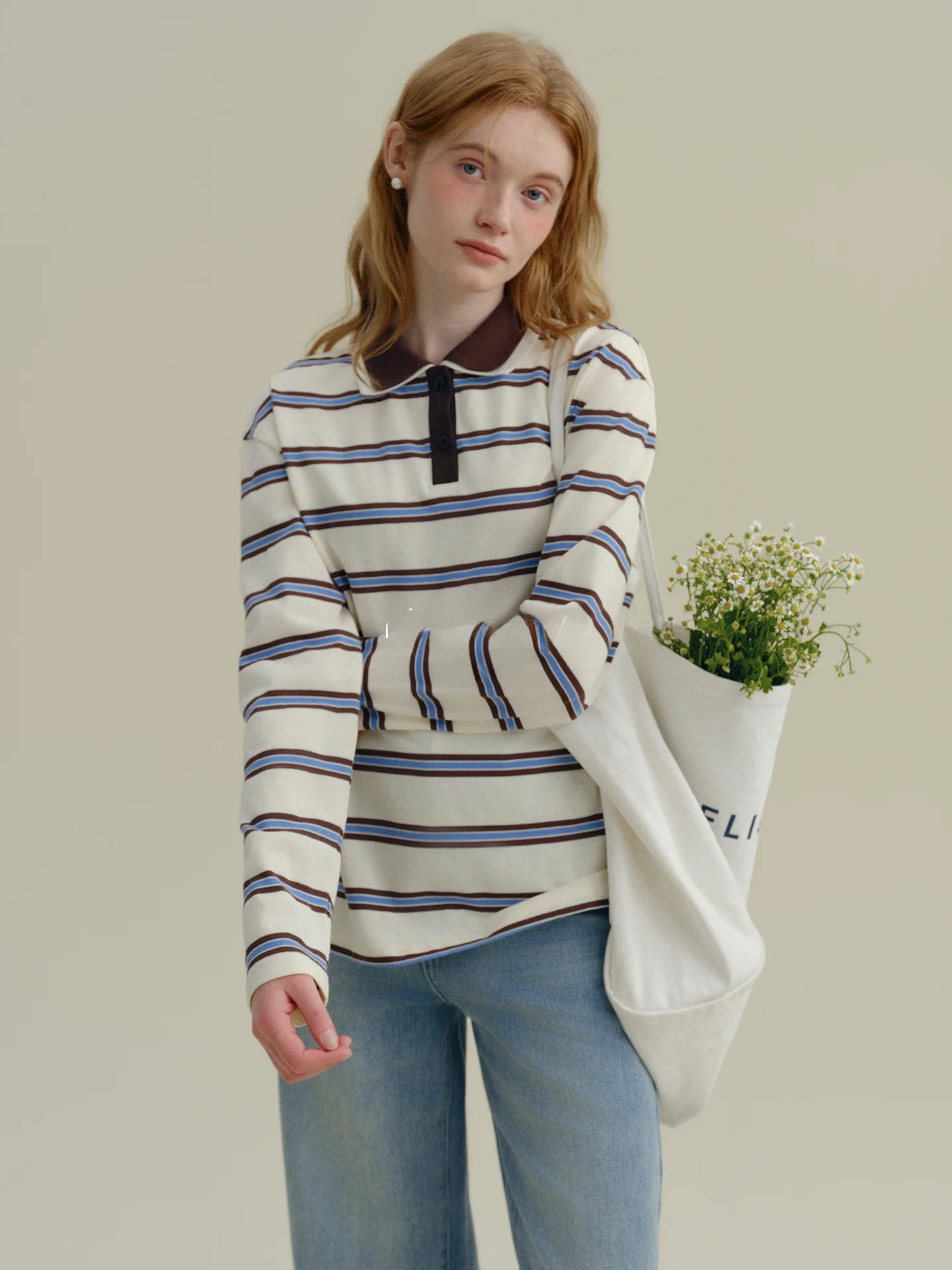 Rina Berry Casual Style Long Sleeve Striped T-Shirt Loose Fit Turn-down Collar Color Block Spring Design Versatile Commute Pe...
Rina Berry Casual Style Long Sleeve Striped T-Shirt Loose Fit Turn-down Collar Color Block Spring Design Versatile Commute Pe...