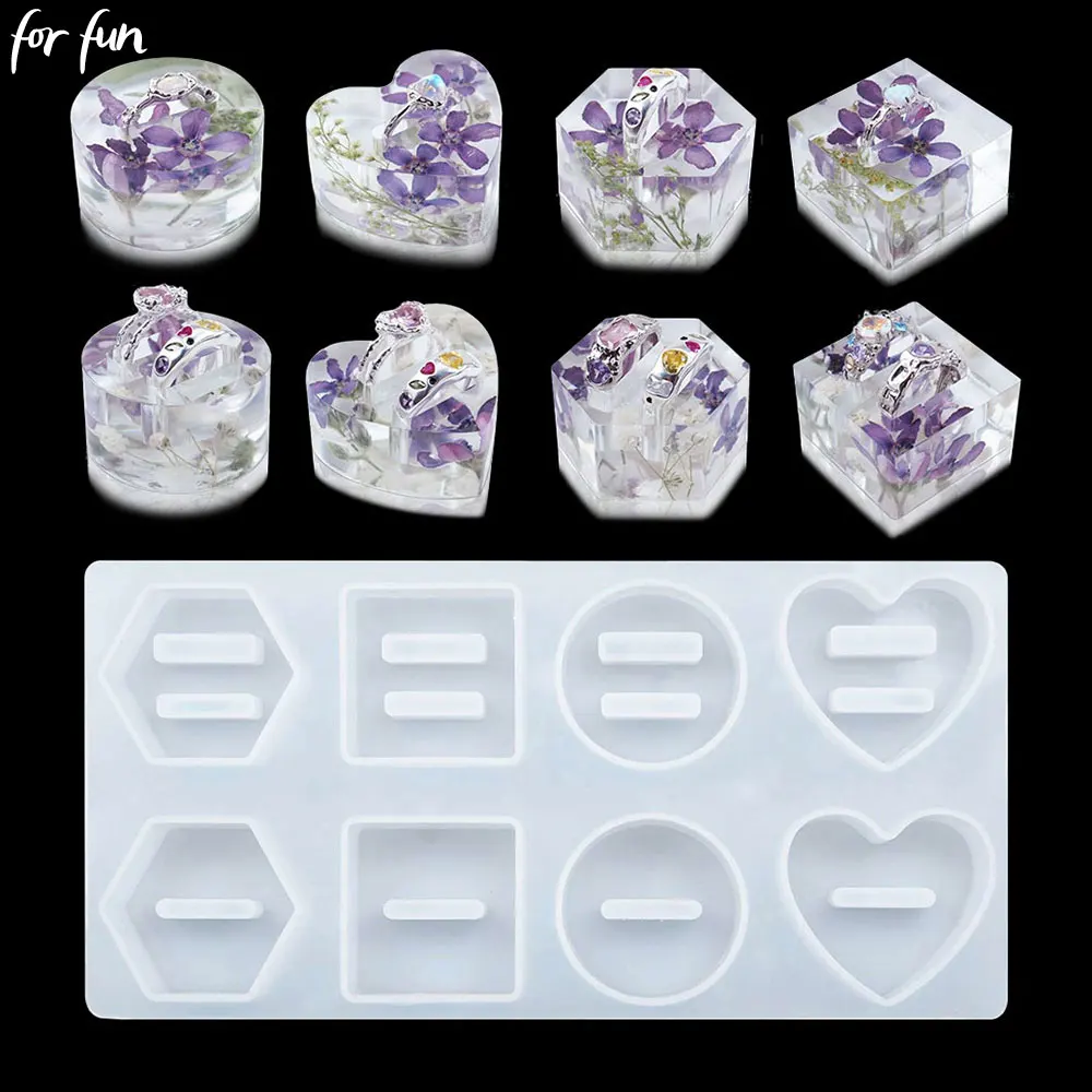 For Fun Round Hexagonal Love Ring Holder Silicone Mold DIY Crystal Epoxy Resin Ring Base Mold Gypsum Mold Ring Box Mould
For Fun Round Hexagonal Love Ring Holder Silicone Mold DIY Crystal Epoxy Resin Ring Base Mold Gypsum Mold Ring Box Mould