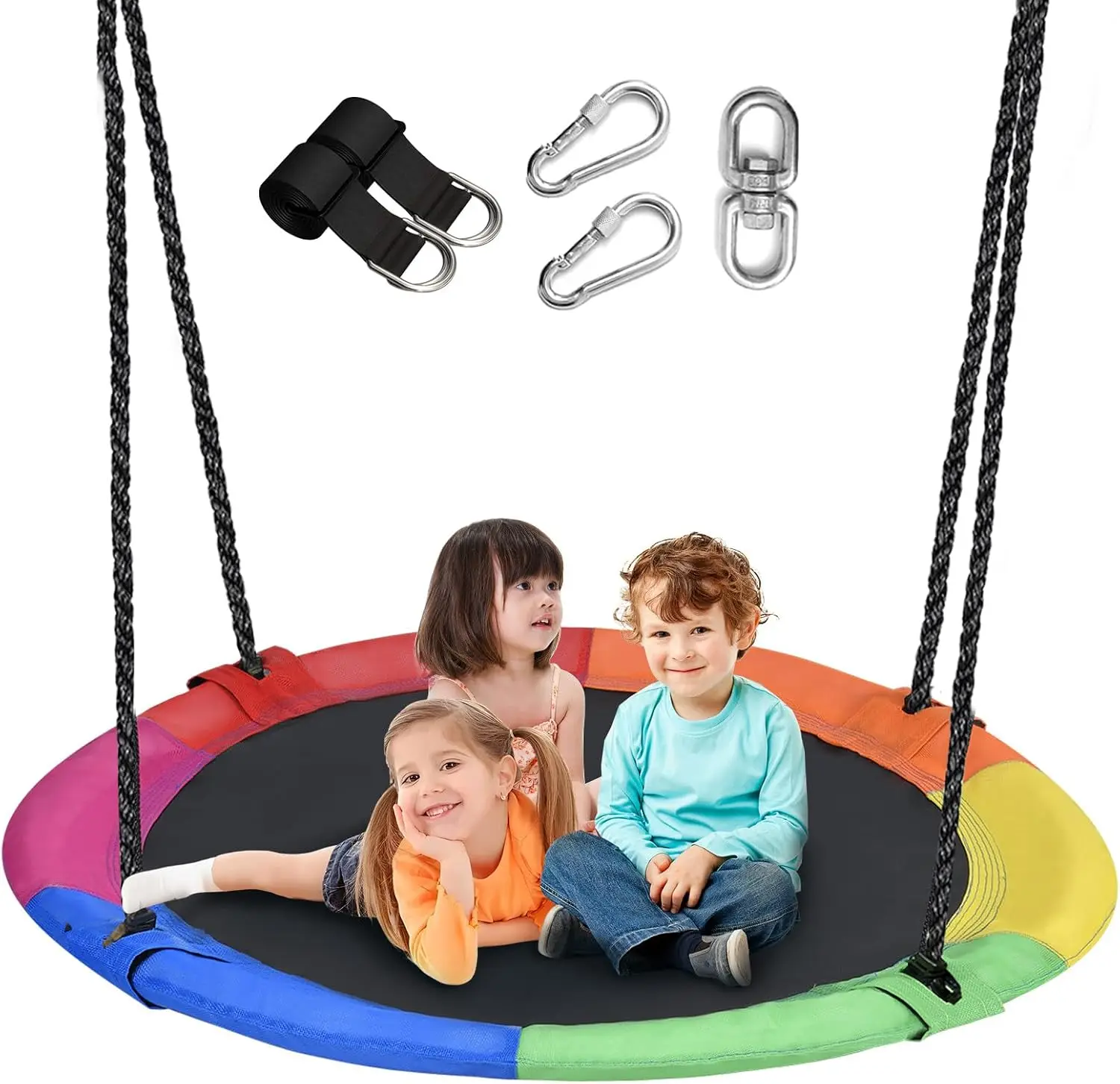 43 inch Saucer Tree Swing for Kids,Flying Round Swing Heavy Duty, Waterproof and All-Weather Resistant Textilene,Swivel,Adjustab
43 inch Saucer Tree Swing for Kids,Flying Round Swing Heavy Duty, Waterproof and All-Weather Resistant Textilene,Swivel,Adjustab