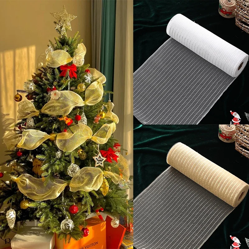 10 Yards Gold White DIY Xmas Tree Glitter Mesh Silk Ribbon Decorations Wedding Navidad Christmas Home Decorations 2025 New Year
10 Yards Gold White DIY Xmas Tree Glitter Mesh Silk Ribbon Decorations Wedding Navidad Christmas Home Decorations 2025 New Year