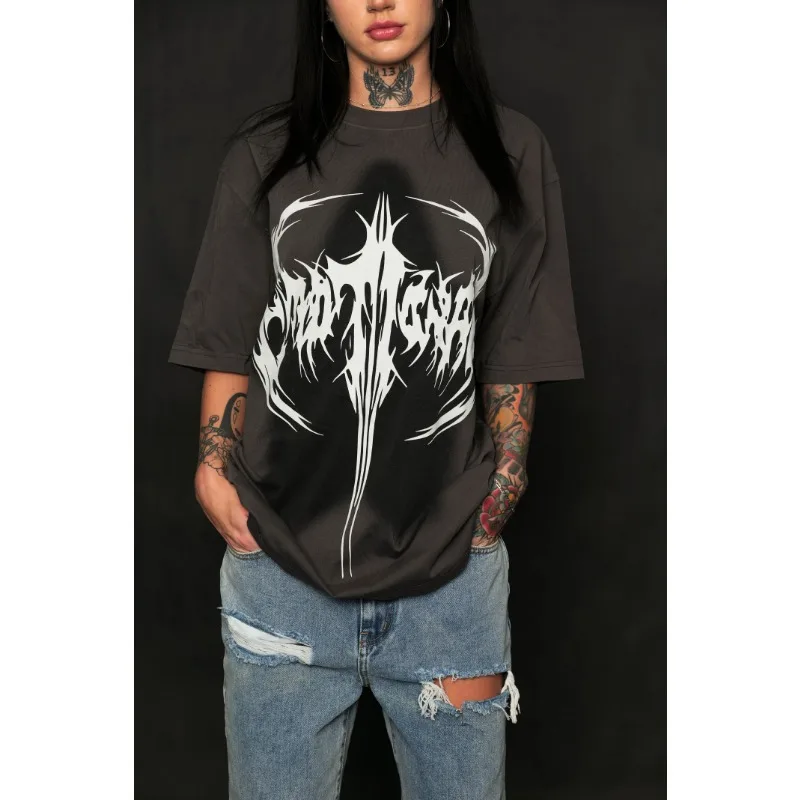 Personality Y2k Oversized Cotton T-shirt Round Neck Short Sleeve Letter Loose Round Neck Short Sleeve T-shirt European Ladies
Personality Y2k Oversized Cotton T-shirt Round Neck Short Sleeve Letter Loose Round Neck Short Sleeve T-shirt European Ladies