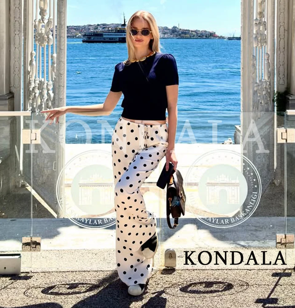 KONDALA Leisure Polka Dot Drawstring Trousers Women Summer Elegant Holiday Satin Pants New 2026 Trendy Ladies Casual Long Pants
KONDALA Leisure Polka Dot Drawstring Trousers Women Summer Elegant Holiday Satin Pants New 2026 Trendy Ladies Casual Long Pants