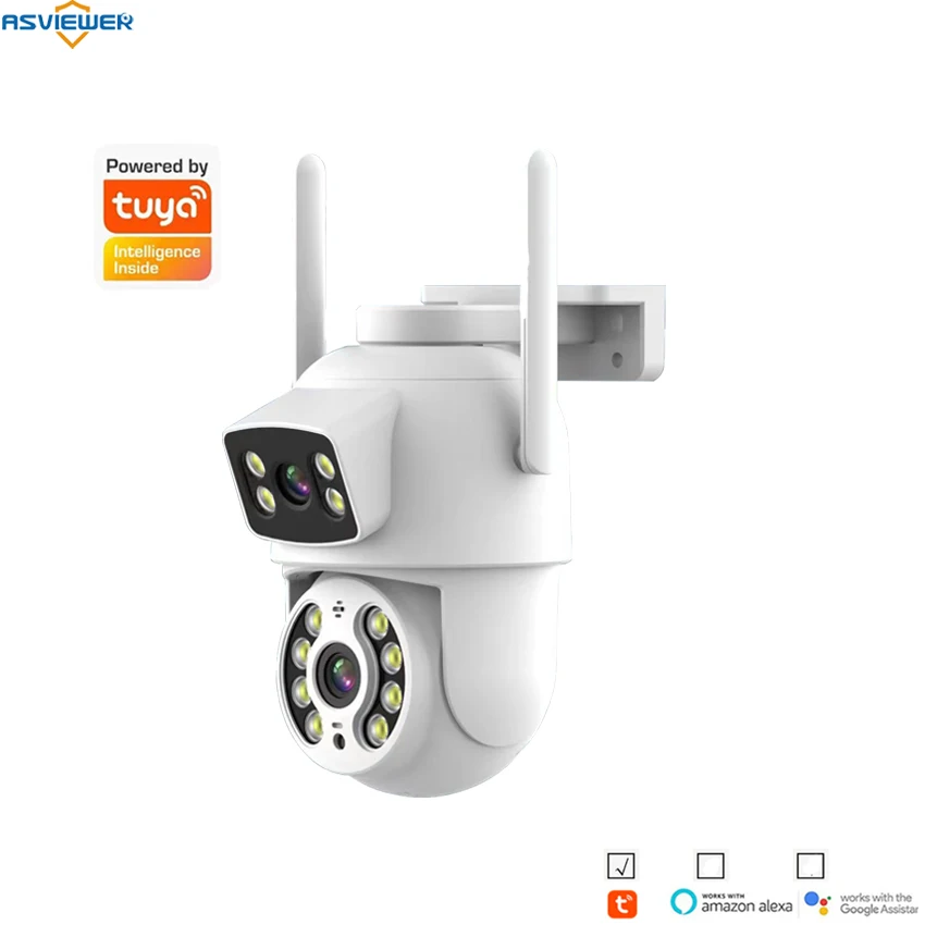 Outdoor Dual Lens Tuya IP WiFi Camera Auto Tracking mini PTZ Camera 2 way audio Motion Detect Smart Life Home Security Camera
Outdoor Dual Lens Tuya IP WiFi Camera Auto Tracking mini PTZ Camera 2 way audio Motion Detect Smart Life Home Security Camera