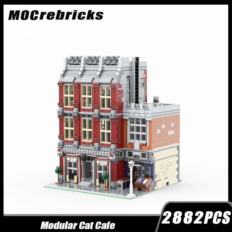 MOC-134901 City Street View Modular Cat Cafe Building Modularization Building Block Assembly Model Brick Toy Gifts
MOC-134901 City Street View Modular Cat Cafe Building Modularization Building Block Assembly Model Brick Toy Gifts
