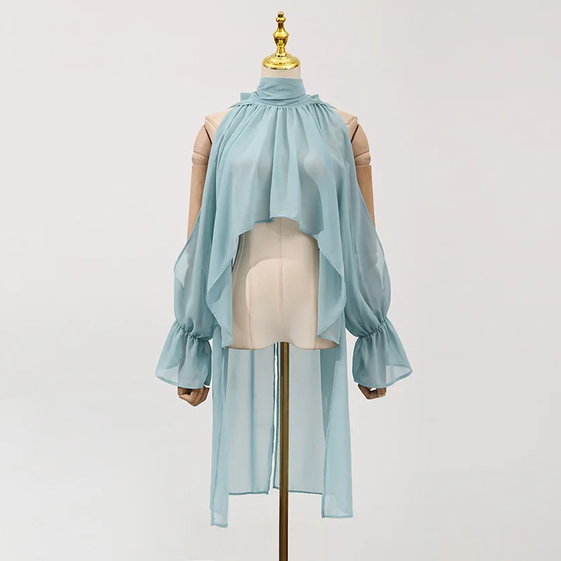 Women's New Top, Sweet and Fresh, Casual Japanese and Korean, Irregular Loose, Solid Color Hanging Neck Off Shoulder Shirt
Women's New Top, Sweet and Fresh, Casual Japanese and Korean, Irregular Loose, Solid Color Hanging Neck Off Shoulder Shirt