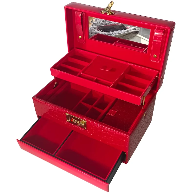 Jewelry box, jewelry storage box, password, three gold, nine treasures, bride price, gold engagement, bride price box, wedding s
Jewelry box, jewelry storage box, password, three gold, nine treasures, bride price, gold engagement, bride price box, wedding s