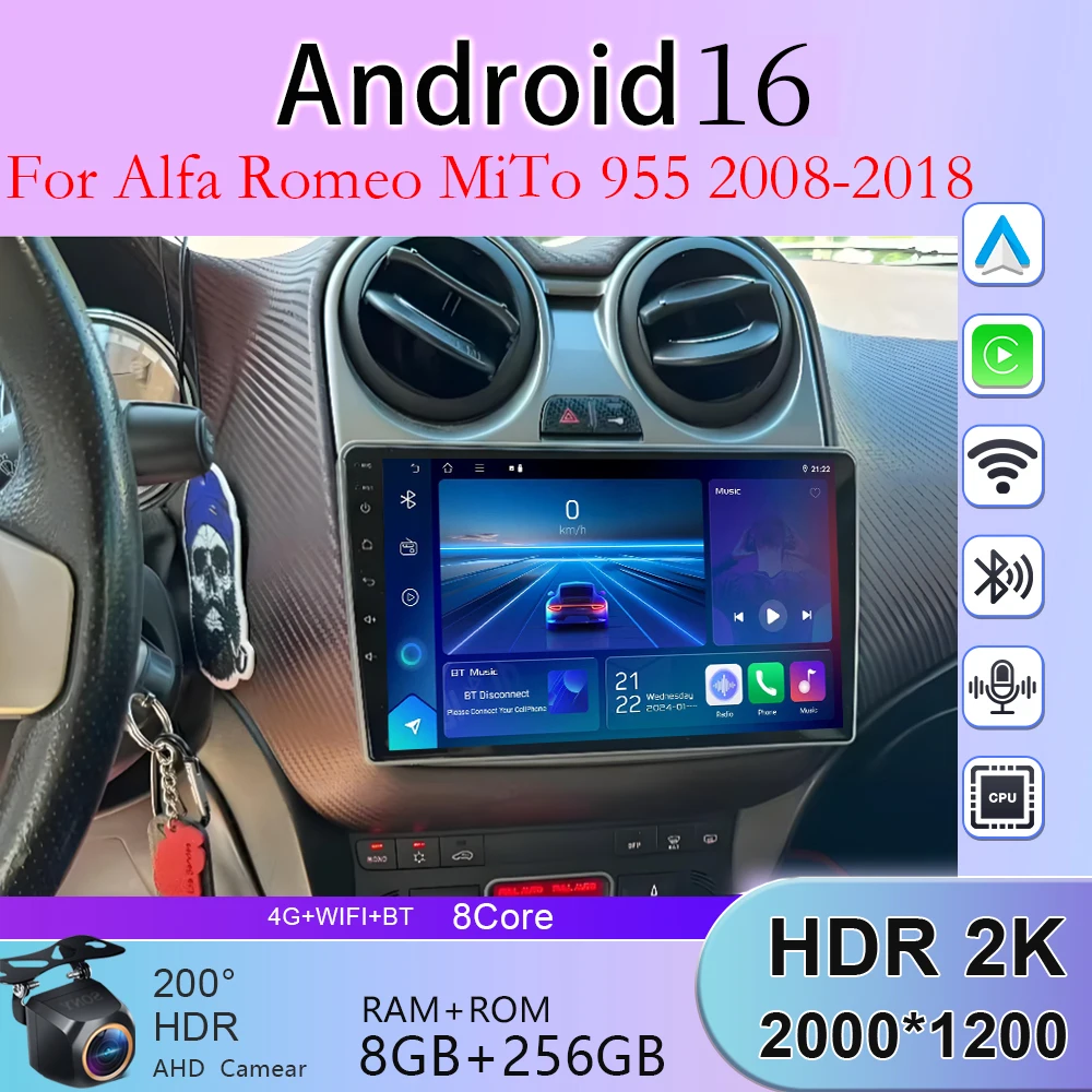 Android 16 Car Radio Carplay For Alfa Romeo MiTo 955 2008 2009 2010 2011 2012 2013 2014 2015 2016 2017-2018 Navigation GPS WiFi
Android 16 Car Radio Carplay For Alfa Romeo MiTo 955 2008 2009 2010 2011 2012 2013 2014 2015 2016 2017-2018 Navigation GPS WiFi