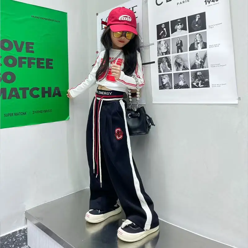 New Korean Style Loose Slimming Pants for Girls Striped Straight Leg High Waist Contrasting Letter Wide Leg Pants
New Korean Style Loose Slimming Pants for Girls Striped Straight Leg High Waist Contrasting Letter Wide Leg Pants