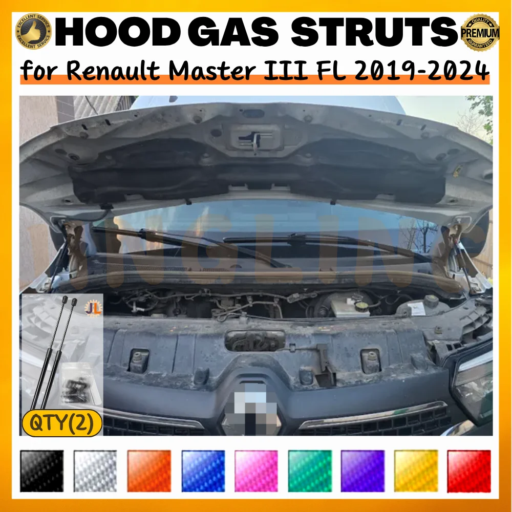 Qty(2) Hood Struts for Renault Master III FL 2019-2024 Front Bonnet Modify Gas Springs Shock Absorbers Lift Supports Dampers
Qty(2) Hood Struts for Renault Master III FL 2019-2024 Front Bonnet Modify Gas Springs Shock Absorbers Lift Supports Dampers